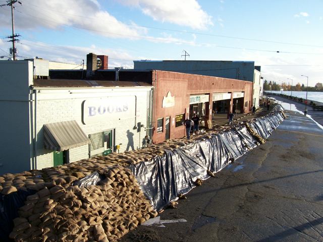 North Finished Sandbag wall in 2003